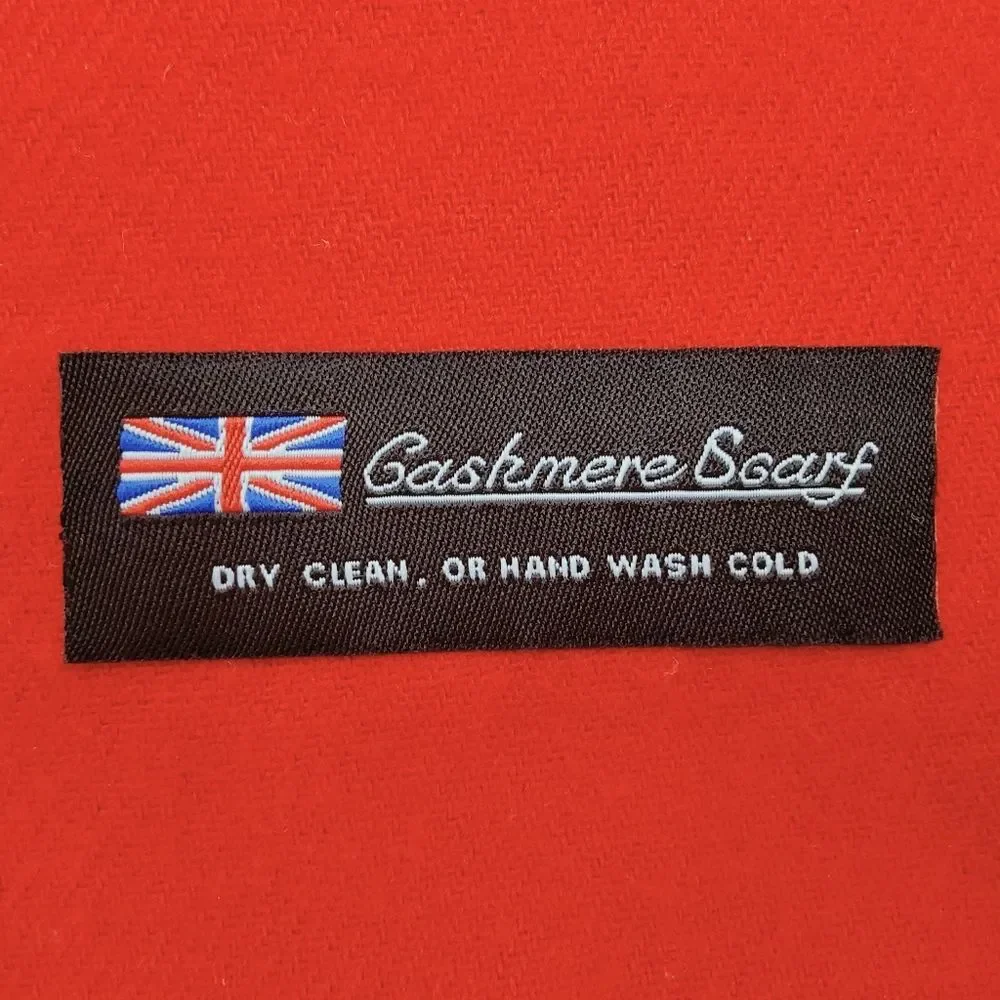 Unbranded Unisex Cashmere Scarf Wrap Bright Red 12”x37”